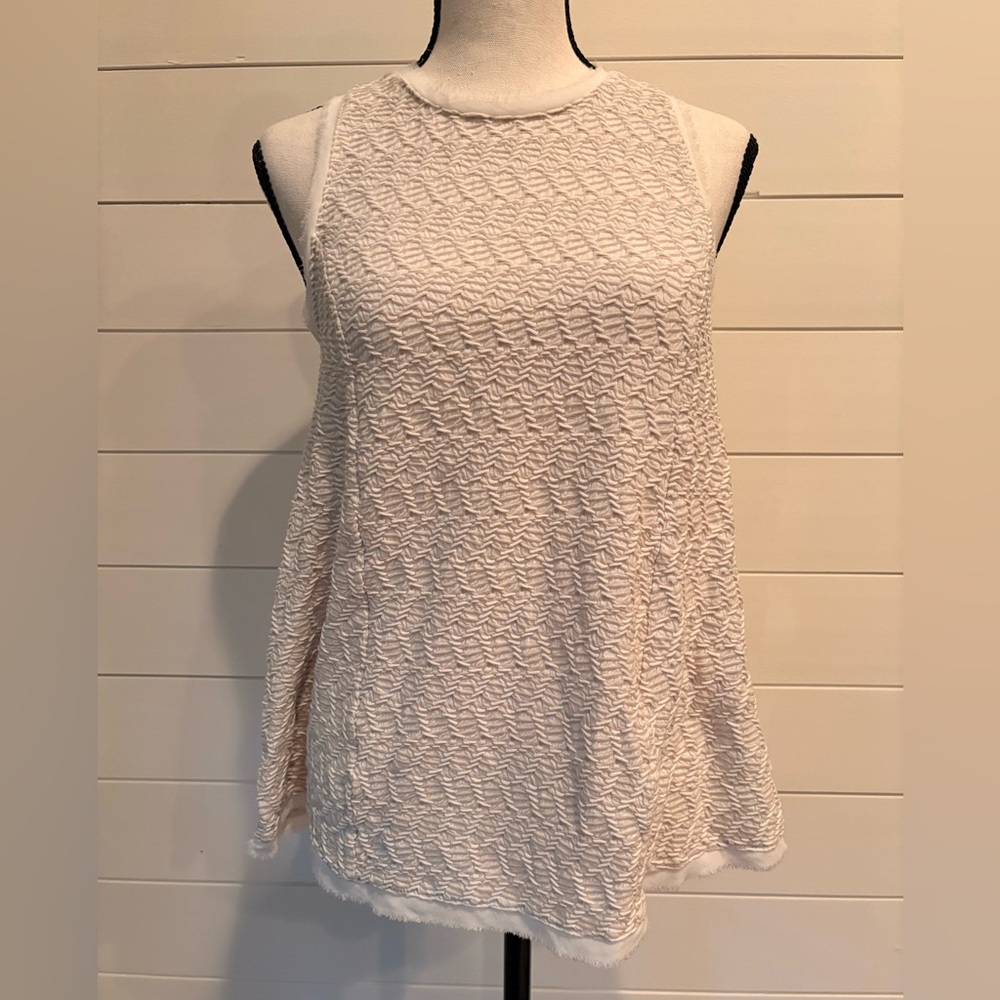 9H15 St. Ives Textured Sleeveless Tank Top – Ivory – Size Medium